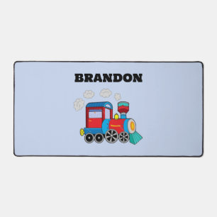 Alfrombrillas De Escritorio Niños Tren Niños Nombre personalizado azul