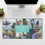 Alfrombrillas De Escritorio Nombre de familia 8 Collage de fotos Verde azulado<br><div class="desc">Esta moqueta de Collage de fotos Family Name 8 está muy bien diseñada y es una mezcla perfecta de funcionalidad y sentimentalidad. La alfombra de escritorio, hecha con materiales duraderos y de alta calidad, ofrece un amplio espacio para albergar ocho fotos cuidadosamente seleccionadas de los miembros de su familia. Cuenta...</div>