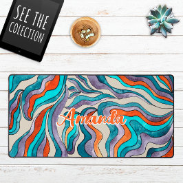 Alfrombrillas De Escritorio Nombre de guión de onda púrpura del Naranja azul d