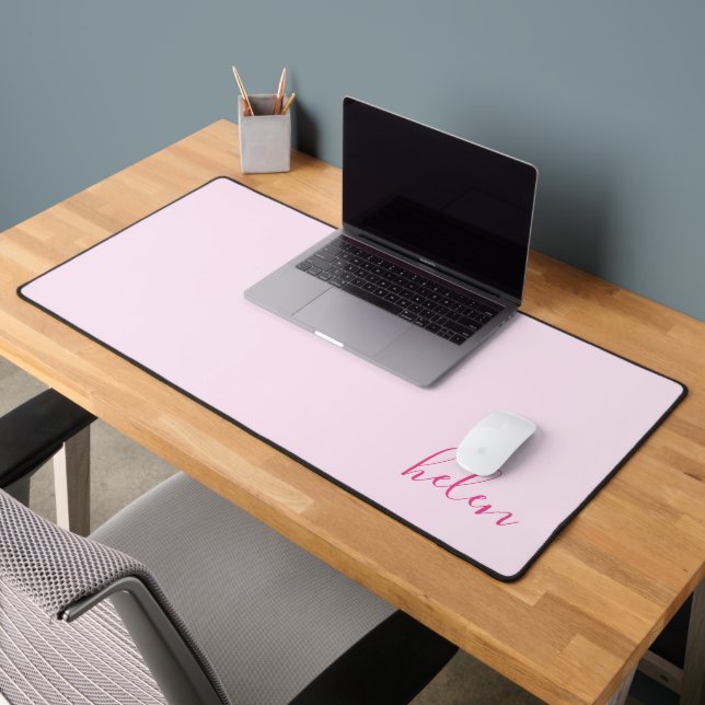 Alfrombrillas De Escritorio Nombre de script rosa clásico en rosa personalizad (Oficina 2)