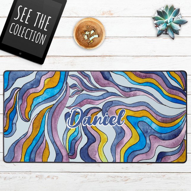 Alfrombrillas De Escritorio Nombre del guión de la ondulación azul verde azul  (Subido por el creador)