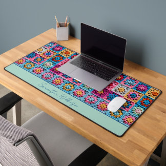 Alfrombrillas De Escritorio Nombre del personalizable Crochet Granny Square