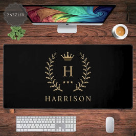 Alfrombrillas De Escritorio Nombre del personalizar y Monograma inicial de oro