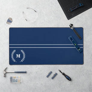 Alfrombrillas De Escritorio Nombre Monogramado Azul de la Marina Minimalista M