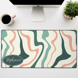 Alfrombrillas De Escritorio Nombre personalizado con remolino retro de menta r