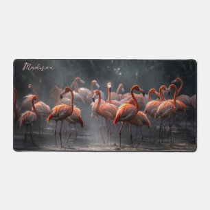 Alfrombrillas De Escritorio Nombre personalizado de Flamingos tropicales