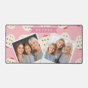 Alfrombrillas De Escritorio Nombre Personalizado de Fresa Rosa Lindo para Chic