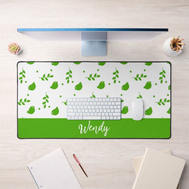 Alfrombrillas De Escritorio Nombre personalizado de las aves verdes (Oficina 1)
