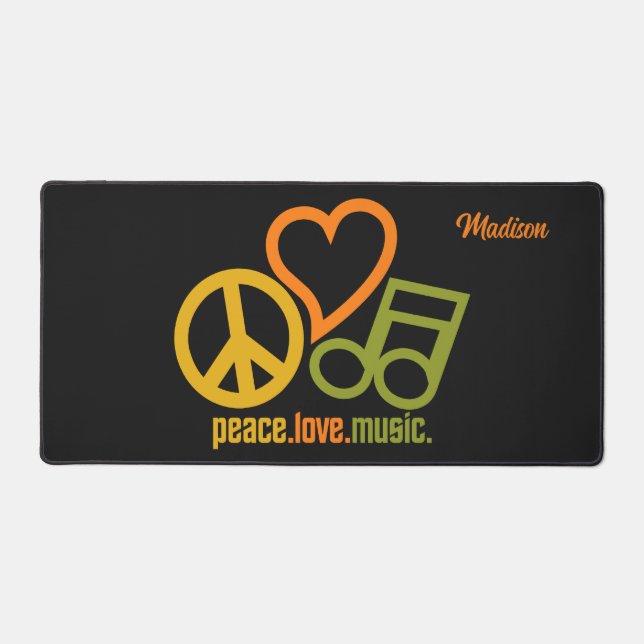 Alfrombrillas De Escritorio Nombre personalizado de Peace Love Music (Anverso)