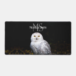 Alfrombrillas De Escritorio Nombre personalizado del monograma de búho de niev