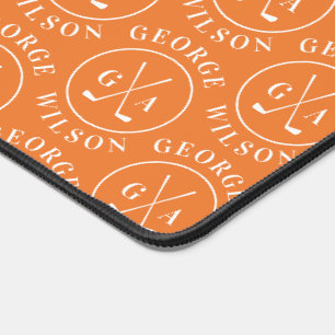 Alfrombrillas De Escritorio Nombre personalizado del Naranja de monograma de g