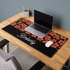 Alfrombrillas De Escritorio Nombre personalizado Floral Rojo