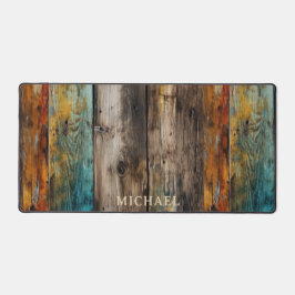 Alfrombrillas De Escritorio Nombre personalizado pintado de madera rústica
