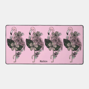 Alfrombrillas De Escritorio Nombre y color personalizados Flamingo rosa