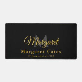 Alfrombrillas De Escritorio Nombre y título personalizados con monograma -