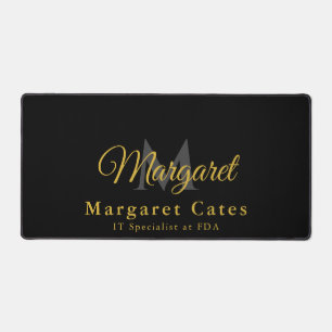 Alfrombrillas De Escritorio Nombre y título personalizados con monograma -