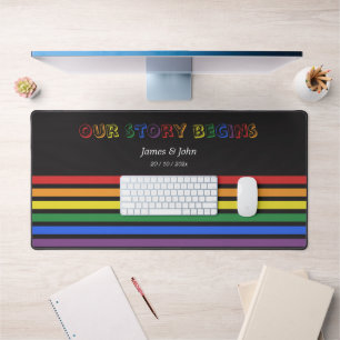 Alfrombrillas De Escritorio Nuestra Historia Comienza Bandera LGBTQ Arcoíris P