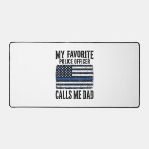 Alfrombrillas De Escritorio Oficial de policía papá delgada línea azul vintage