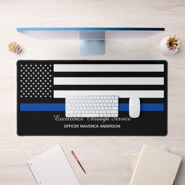 Alfrombrillas De Escritorio Oficial de policía Thin Blue Line (Oficina 1)