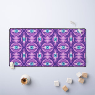 Alfrombrillas De Escritorio Ojos Azules en Follaje Morado Arte Botánico Oscuro