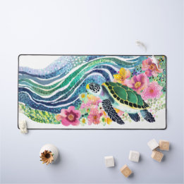 Alfrombrillas De Escritorio Olas azules y ballenas felices