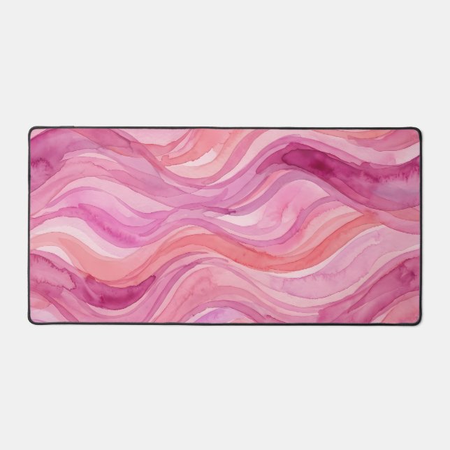 Alfrombrillas De Escritorio Olas de acuarela rosa Patrón (Anverso)