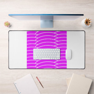Alfrombrillas De Escritorio Olas divertidas de arte deco en rosa brillante con