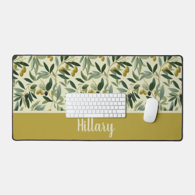 Alfrombrillas De Escritorio Olive Branch Monogram Name  (Teclado y ratón)