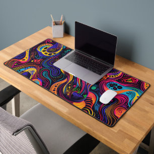 Alfrombrillas De Escritorio Ondas Coloridas Perro Hippie