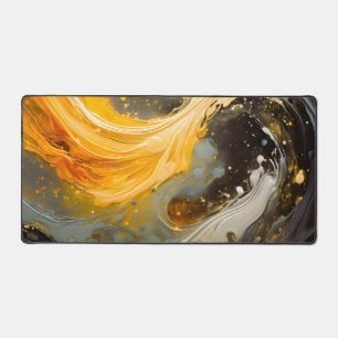 Alfrombrillas De Escritorio Ondas modernas de mármol abstracto dorado