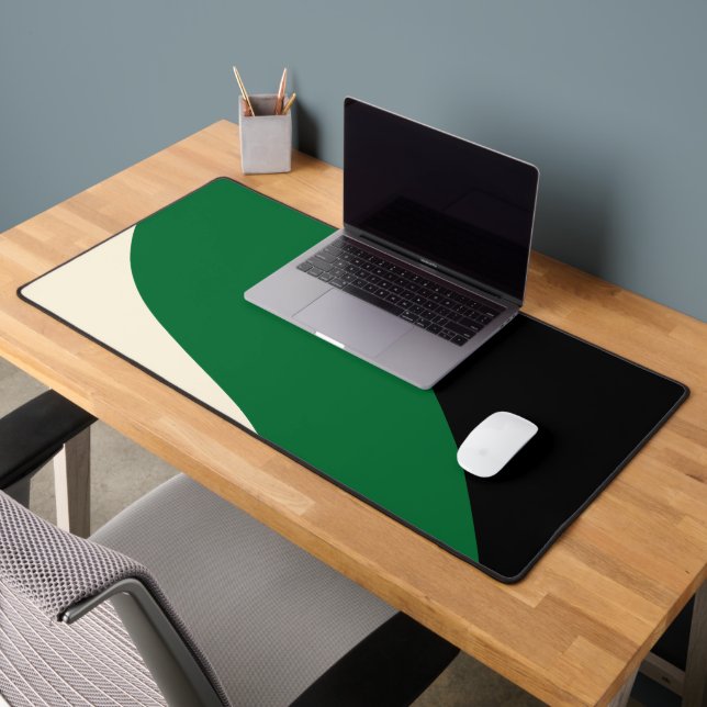 Alfrombrillas De Escritorio Ondas simples - Verde, Crema y Negro (Oficina 2)