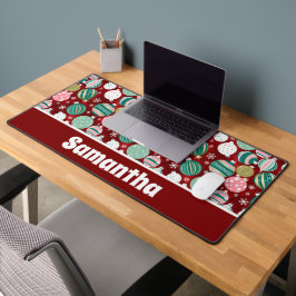 Alfrombrillas De Escritorio Ornamentos de Navidad retro vintage y copos de nie