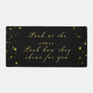 Alfrombrillas De Escritorio Oro personalizado y estrellas brillantes en negro