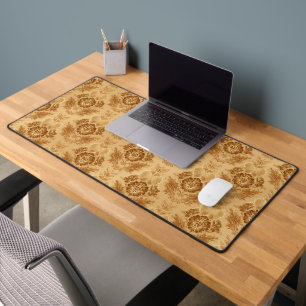 Alfrombrillas De Escritorio Oro Suave Damask Floral