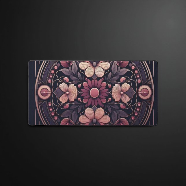 Alfrombrillas De Escritorio Oscuro Romance Borgoña Art Deco Verano Floral (Subido por el creador)