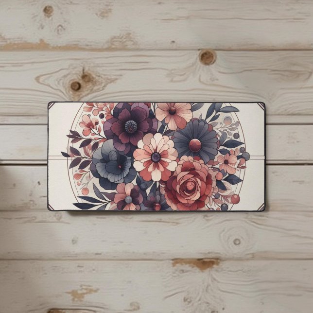 Alfrombrillas De Escritorio Oscuro Romance Borgoña Art Deco Verano Floral (Subido por el creador)