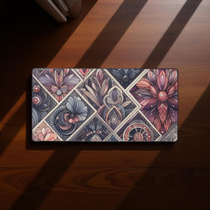 Alfrombrillas De Escritorio Oscuro Romance Borgoña Art Deco Verano Floral