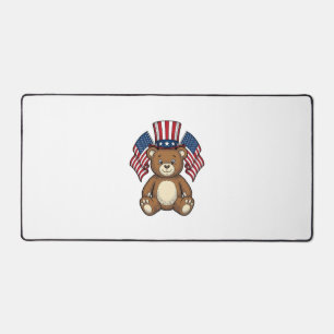 Alfrombrillas De Escritorio Oso de peluche patriótico vintage diseño vectorial