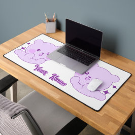 Alfrombrillas De Escritorio Oso Morado Pastel Kawaii con Nombre Personalizado