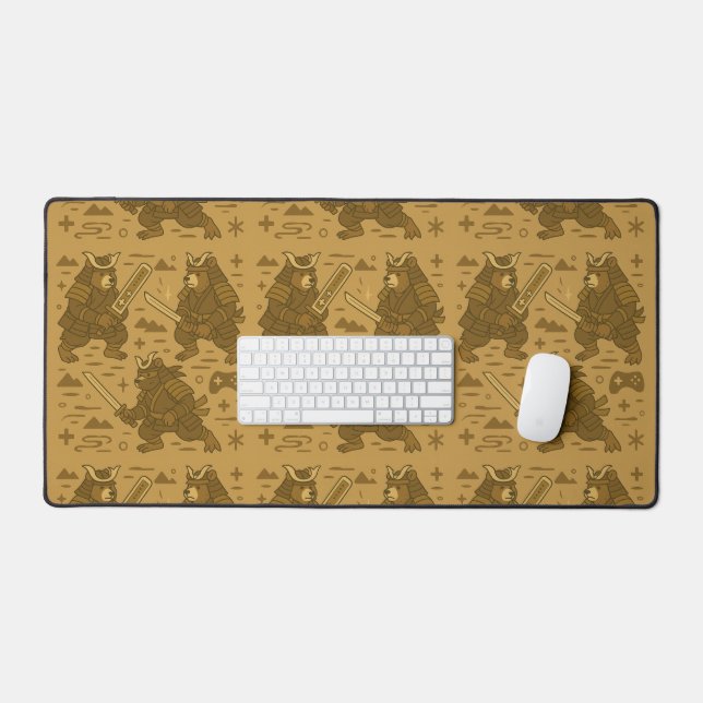Alfrombrillas De Escritorio Oso Samurái con Control de Juego (Teclado y ratón)