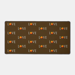 Alfrombrillas De Escritorio Otoño Patrón de Amor Otoño Rústico Naranja Leaf Br