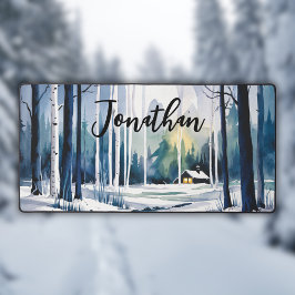 Alfrombrillas De Escritorio Paisaje del bosque acuático de invierno