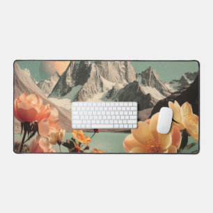 Alfrombrillas De Escritorio Paisaje Montañoso Surrealista Con Flores En Flor