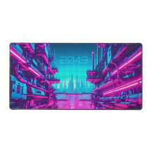 Paisaje urbano ciberpunk Neon Cian Magenta para ju