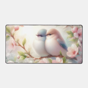 Alfrombrillas De Escritorio Pájaros de amor romántico rama de flor de cerezo