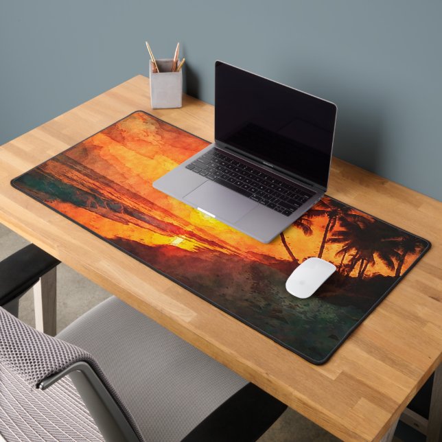 Alfrombrillas De Escritorio Palm Tree Sunset Beach Desk Mat (Oficina 2)