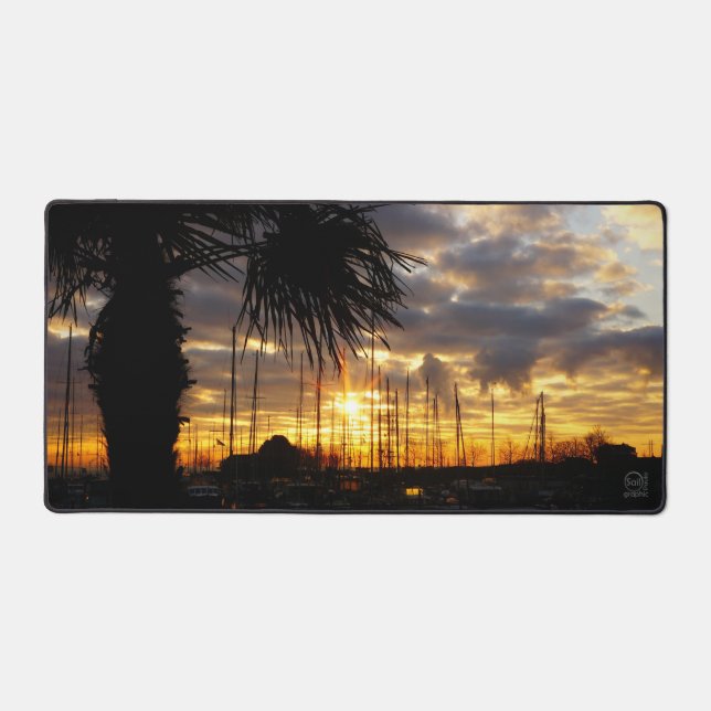 Alfrombrillas De Escritorio Palmboom bij haven. (Anverso)