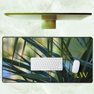 Alfrombrillas De Escritorio Palmeras Tropicales Green Yellow Blue Natural Abst