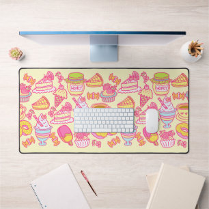 Alfrombrillas De Escritorio Panadería dulce y bebidas Papel amarillo