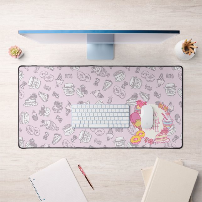 Alfrombrillas De Escritorio Panadería dulce y bebidas rosadas (Oficina 1)